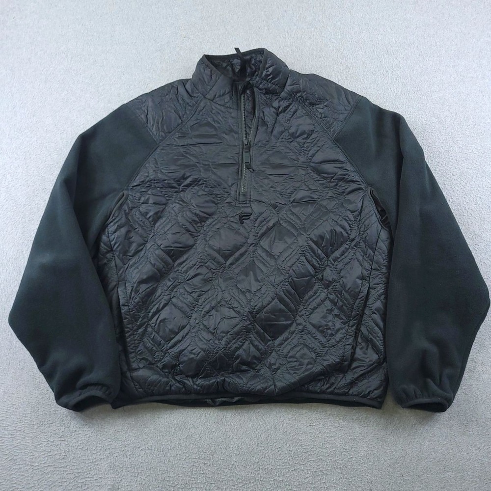 Fabletics The Loft Jacket Mens Large Black Quilted Fleece Insulated Pullover